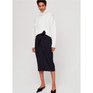 𝅺WILFRED | Tie-Front Skirt Navy Pinstripe Size 10